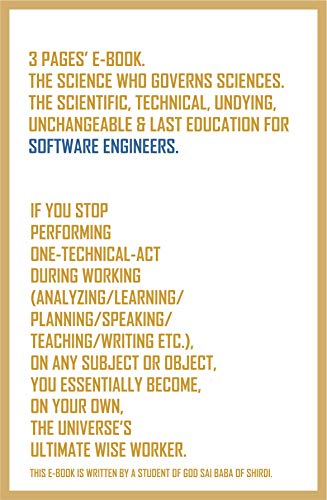 If you stop performing one-technical-act during working on any subject or object, you essentially become, on your own, the universe's ultimate wise worker. (English Edition)