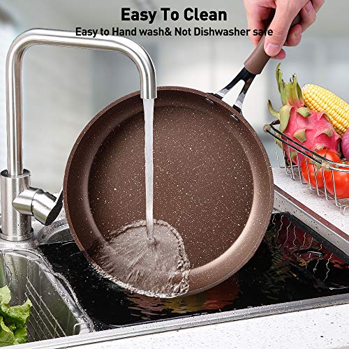 ilimiti Sartén para Saltear Antiadherente 24cm con Tapa, sarten Antiadherente de inducción de Aluminio, Sartenes para freír Antiadherente PFOA Free, Sartén Adecuada para Toda la Cocina