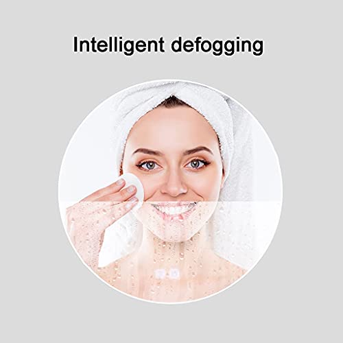 Illuminated Bathroom Mirror Smart Touch Defoggin Dimmable Wall-Mounted Mirrors with LED Round Makeup Mirrors for Vanity Living Room Bedroom(Size:70CM)