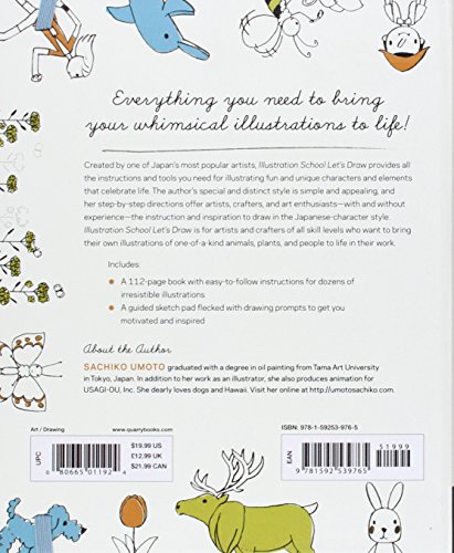 Illustration School. Let's Draw: A Kit with Guided Book and Sketch Pad for Drawing Happy People, Cute Animals, and Plants and Small Creatures
