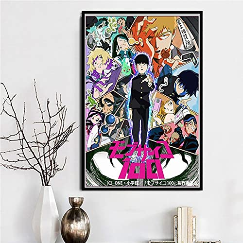 Impresión en HD Estilo nórdico Anime japonés Mob Psycho 100 Póster Lienzo Pintura Artista de la Pared Decoración del hogar 50x70 cm E-723
