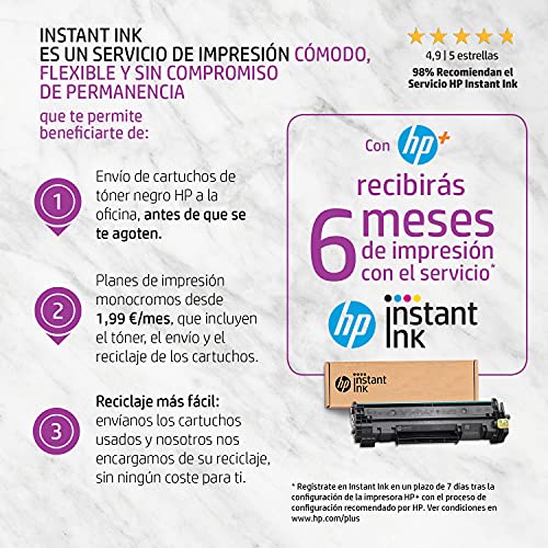 Impresora Monofunción HP LaserJet M209dwe - 6 meses de impresión Instant Ink con HP+