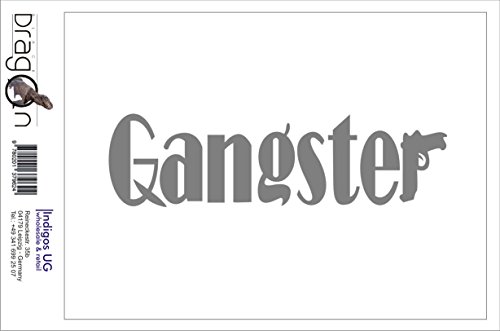 INDIGOS UG Pegatina Coche - Sticker - Auto - JDM - Die Cut - Gangster - Mafia Organized Crime - Car, Truck, Notebook, Vinyl Decal Sticker #1201 - Plata - 139mm x40mm