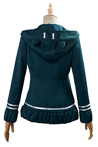 IOONCHI Nanami ChiaKi - Chaqueta de cosplay con capucha para Halloween, Navidad, cosplay, gótico, Harukawa Maki Sailor Escuela Uniforme con capucha, azul, XXL