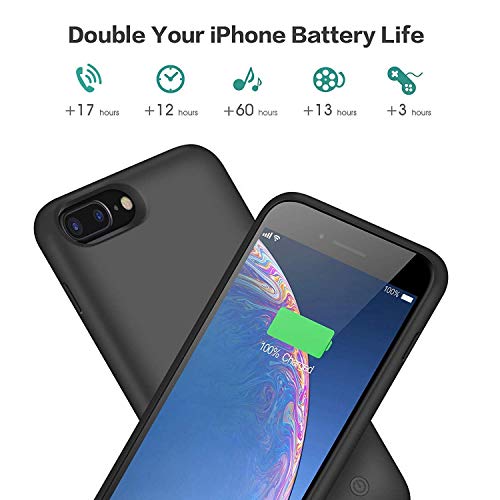 iPosible Funda Batería para iPhone 8 Plus/7 Plus/6S Plus/6 Plus 8500mAh Funda Cargador Portatil para iPhone 8 Plus/7 Plus/6S Plus/6 Plus Recargable Batería Externa Carcasa Batería [5.5 Pulgadas]