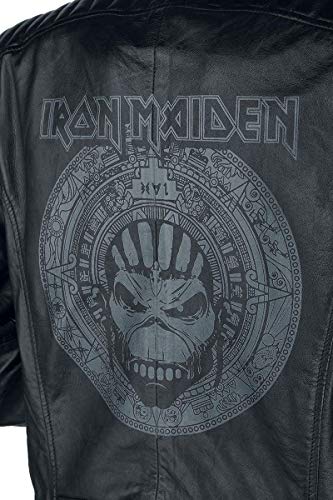 Iron Maiden Book Of Souls Skull Hombre Chaqueta de Cuero Negro 3XL, 100% cuero, Regular