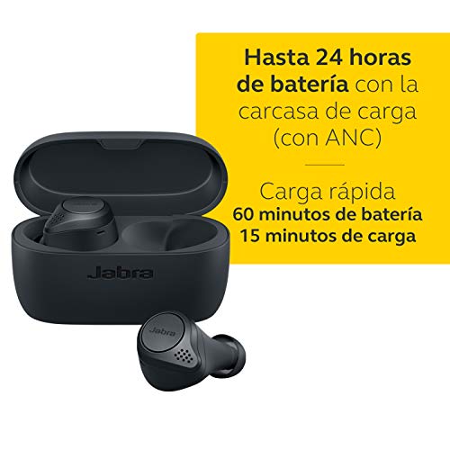 Jabra Elite Active 75t, Auriculares deportivos inalámbricos con Cancelación Activa de Ruido y batería de larga duración para llamadas y música , Gris