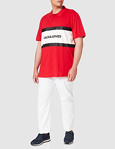 Jack & Jones JJSHAKE Polo SS PS Camisa, True Red, EU5XL US3XL para Hombre