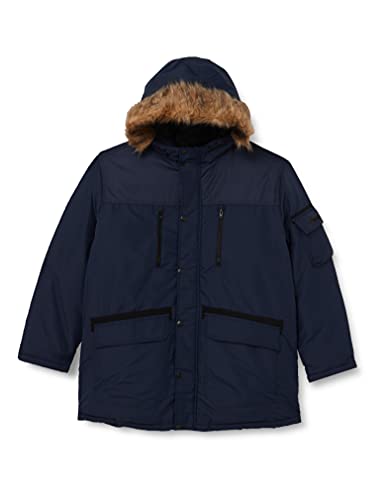 JACK & JONES PLUS JJEGLOBE Parka PS Noos, Azul Marino, XXXXXL para Hombre