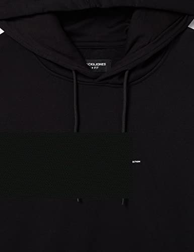 JACK&JONES PLUS Jprblabooster Sweat Hood Oct21 PS Sudadera con Capucha, Negro, 3XL Grandes para Hombre