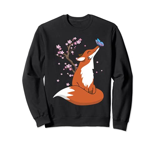 Japanese Sakura Fox Spring Cherry Blossom Flowers Kitsune Sudadera