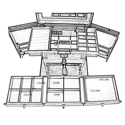 Jewelry Boxes Jewelry Box Solid Wood With Mirror Lock Retro Drawer Multi-function European Ring Necklace Earrings Display Storage Gift 3 Color 31 * 21 * 28cm (Color : Pink) (Color : Walnut Color)