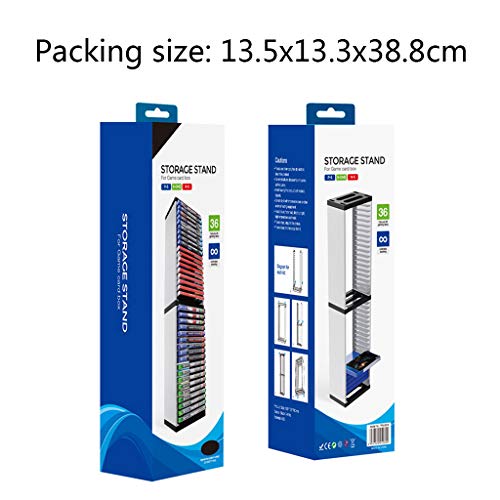 jiheousty Host Game Disk Tower Storage Rack Store 36 Discos de Juego para PS4 PS5 Switch XboxOne