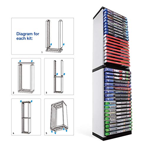 jiheousty Host Game Disk Tower Storage Rack Store 36 Discos de Juego para PS4 PS5 Switch XboxOne