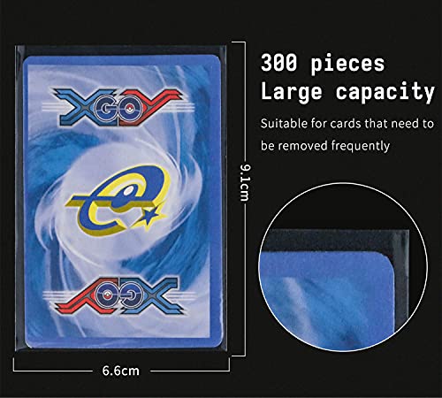 Jinhuaxin 300 Fundas para Cartas, Fundas Cartas Pokemon Transparente, Soft Sleeves para Pokémon, MTG, The Gathering, Yu-Gi-Oh, card sleeves 66 mm x 91 mm - 3 Packs (No sellado)