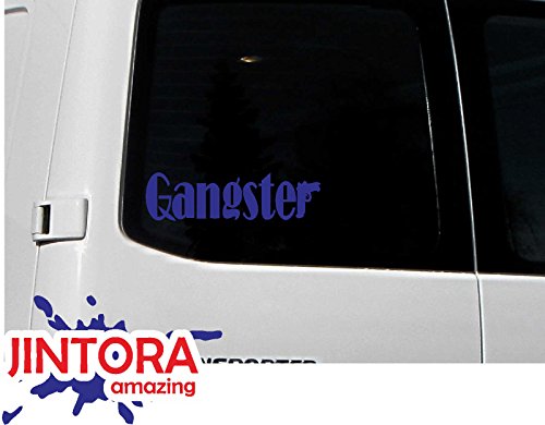 JINTORA Etiqueta para el Coche/Etiqueta engomada - Gangster - Crimen organizado de la Mafia - 139mm x40mm - JDM/Die Cut - Azul