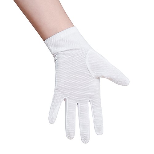 JISEN hombres policía formal esmoquin honor guardia desfile de nylon algodón guantes 26cm