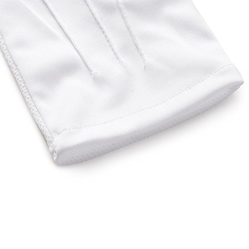 JISEN hombres policía formal esmoquin honor guardia desfile de nylon algodón guantes 26cm