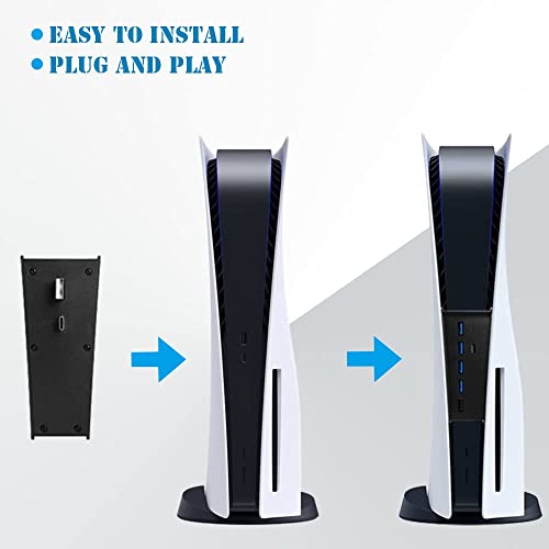 Joso - Hub USB para PS5, extensión USB tipo C 3.1, extensor de transmisión de alta velocidad con 4 USB + 1 puerto de carga USB + 1 puerto USB C convertidor divisor - negro