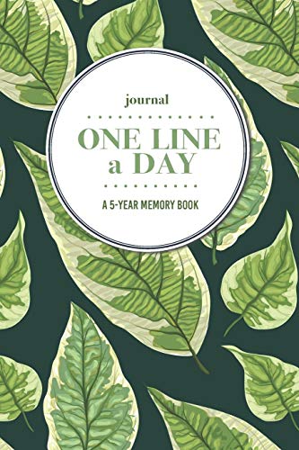 Journal | One Line a Day: A 5-Year Memory Book | 5-Year Journal | 5-Year Diary | Floral Notebook for Keepsake Memories and Journaling | Bright Green Leaves Pattern