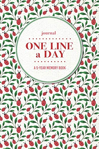 Journal | One Line a Day: A 5-Year Memory Book | 5-Year Journal | 5-Year Diary | Floral Notebook for Keepsake Memories and Journaling | Bright Red Ladybug Pattern