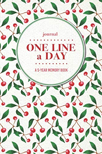 Journal | One Line a Day: A 5-Year Memory Book | 5-Year Journal | 5-Year Diary | Floral Notebook for Keepsake Memories and Journaling | Bright Sweet Cherry Pattern