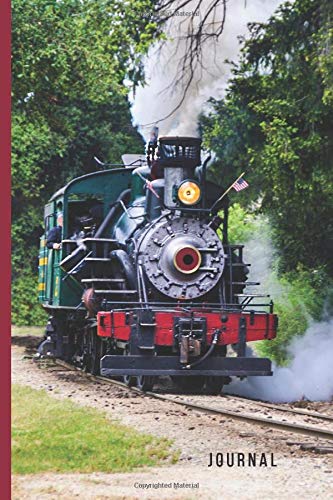Journal: Red Green Black Locomotive Train Cover / Ruled 6x9 Small Composition Notebook for Writing / Blank Lined Paper Book / Cute Card Alternative / Gift for Journal Lovers and Writers