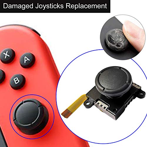 Joycon Joystick Recambio Joystick Switch Analógico de Reemplazo Derecho e Lzquierdo con Joystick 3D para Consolas Nintendo Herramientas de Reparación con Destornilladores Tornillo Pinzas Recambios