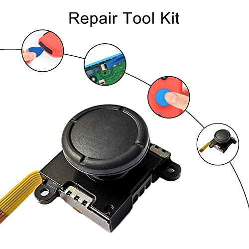 Joycon Joystick Recambio Joystick Switch Analógico de Reemplazo Derecho e Lzquierdo con Joystick 3D para Consolas Nintendo Herramientas de Reparación con Destornilladores Tornillo Pinzas Recambios