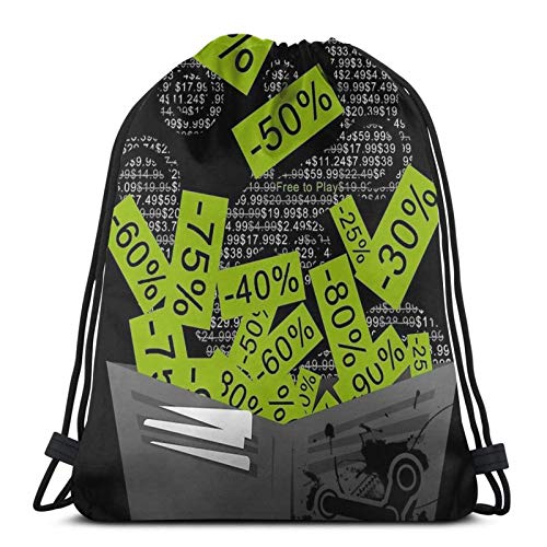 JS-BA Steam Sales Empty Wallet Season Sport Sackpack Mochila con cordón Saco de Bolsa de Gimnasio