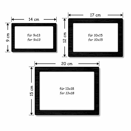 Juego de 12 marcos de fotos magnéticos para frigorífico de 9 x 13 cm, 10 x 15 cm, 13 x 18 cm, para fotos y postales, citas bonitas, idea de regalo para la cocina, el hogar y la boda