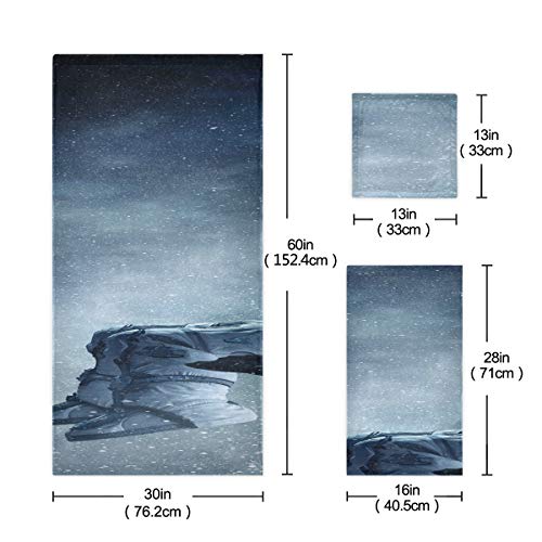 Juego de Toallas de baño Spaceman On Rock Edge Juego de Toallas de Ducha de técnica Mixta Extremadamente Absorbente, Hermoso Juego de Toallas de 3 Piezas 1 Toalla de baño, 1 Toalla de Mano, 1 paño