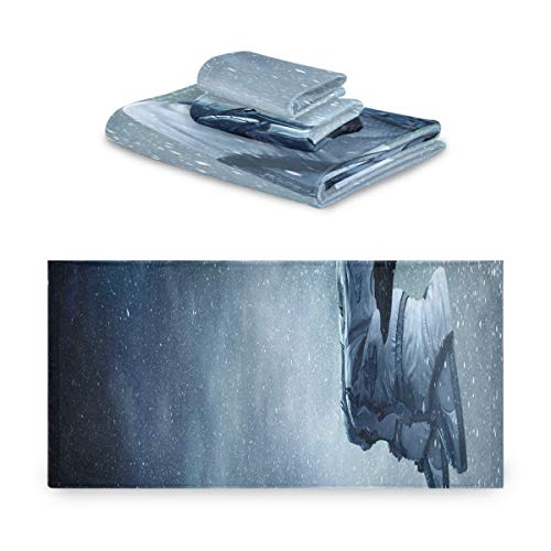 Juego de Toallas de baño Spaceman On Rock Edge Juego de Toallas de Ducha de técnica Mixta Extremadamente Absorbente, Hermoso Juego de Toallas de 3 Piezas 1 Toalla de baño, 1 Toalla de Mano, 1 paño