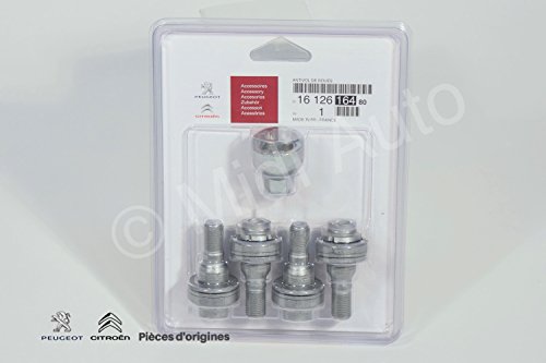 Juego de tornillos antirrobo para ruedas de aleación PSA Peugeot Citroen