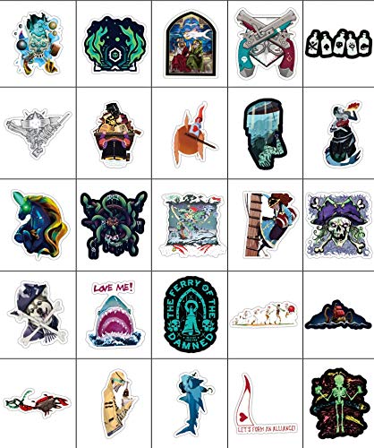 Juegos de Aventura Pegatinas de Dibujos Animados Sea of ​​Thieves Stickers Pack para portátil Equipaje Libro Motocicleta Car Decal Sticker 100Pcs