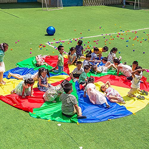 Juguete Paracaídas Jugar Parachute Outdoor Garden Game, Kids Parachute Game, Fiesta de cumpleaños Multijugador Coperativo Juego Prórras de Juego (Size : 9m)