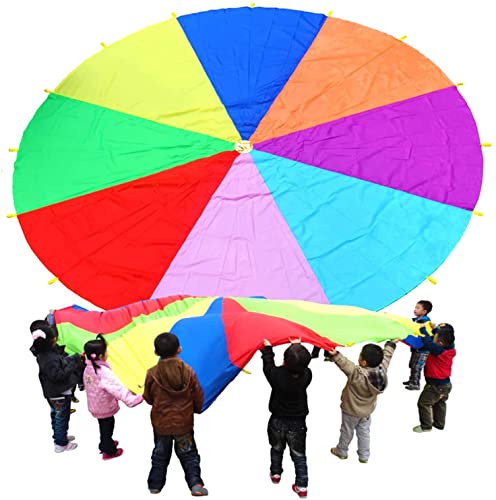 Juguete Paracaídas Jugar Parachute Outdoor Garden Game, Kids Parachute Game, Fiesta de cumpleaños Multijugador Coperativo Juego Prórras de Juego (Size : 9m)