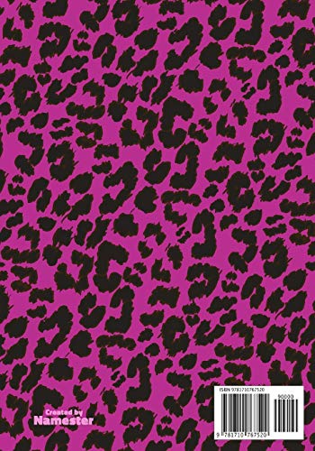 Juniper: Personalized Pink Leopard Print Notebook (Animal Skin Pattern). College Ruled (Lined) Journal for Notes, Diary, Journaling. Wild Cat Theme Design with Cheetah Fur Graphic