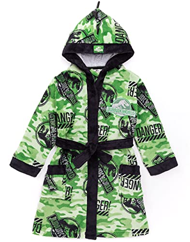 Jurassic World Watch Boys Kids Camo T Rex PJS Bata de baño 10-11 años