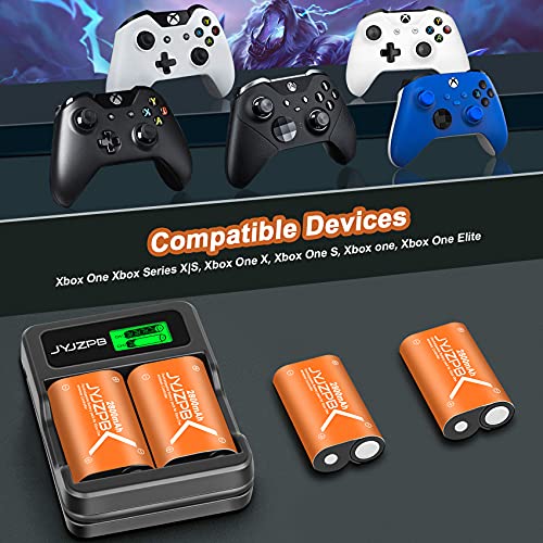 JYJZPB 4X 2800mAh Batería con Cargador para Xbox One, Xbox Series X/S, Batería de Controlador para Xbox One, Xbox One Elite, Xbox One S, Xbox One X, Xbox Series X, Xbox Series S