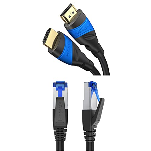 KabelDirekt 10m Cable HDMI 4K, compatible con HDMI 2.0a/b, 2.0, 1.4a, 4K HD, 3D, Full HD 1080p, HDR, ARC con Ethernet, PS4, XBOX, HDTV, TOP Series y 10m, CAT7 Ethernet, Network