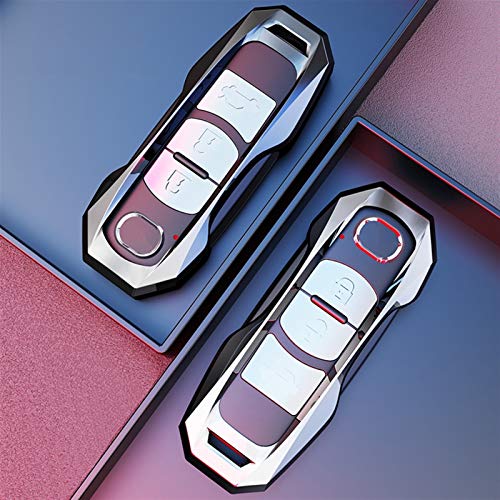 KCSAC Metal Car Key Cubier Funda FOB BOLSA FORTS for MAZDA 3 BM BN 6 GH GJ GL CX3 DK CX4 GK CX5 KE GH KF CX8 KG MX5 IV RF TARGA ND (Color Name : Gray metal hook)