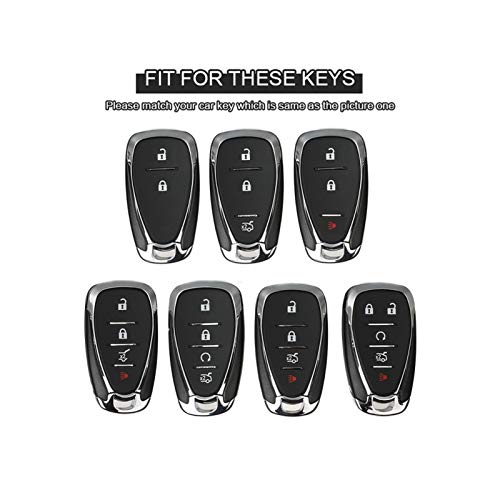 KCSAC Zinc Aleey Car Remote Smart Clay Funda Cubierta Llavero FOB FOB FORTS for EL TITULAR DE CHEVROLET CHEVY CAMARO CRUZE MALIBU 2017 Accesorios for automóviles (Color Name : Key Chain A)