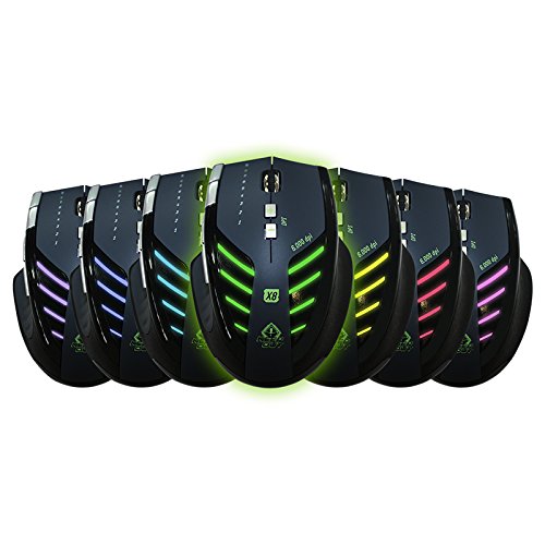 Keep Out Gaming X8 - Ratón Gaming láser, Color Gris, Verde y Negro