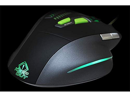 Keep Out Gaming X9PRO - Ratón Gaming láser, Color Gris, Verde y Negro