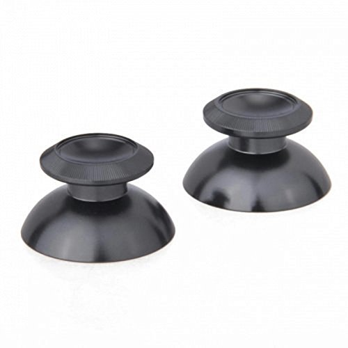 KEESIN 2 repuesto Metal Aluminio Pulgar Stick Thumbsticks Para PS4 Xbox one juego controlador del sistema (negro)