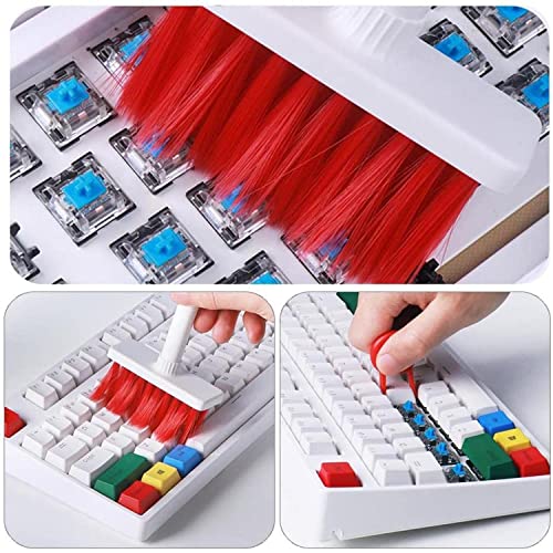 Keyboard Cleaning Brush Small, 5-in-1 Multi-Function Computer Cleaning Tools Kit for Airpods Pro Pc Laptop Cleaner Kit (Red)