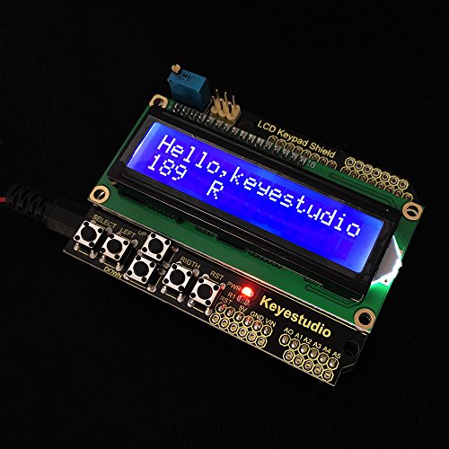 KEYESTUDIO LCD Teclado Escudo Junta Módulo 1602 Compatible con Ajuste de Contraste y Control de para Arduino IDE