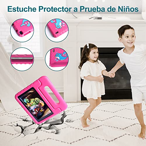 Kids Tablet 7 Pulgadas de Cuatro núcleos 1.6GHz Aocwei Android 11 HD Tableta para niños, 32GB (TF 128GB) | Wi-Fi | Cámaras duales | Control Parental | Estuche a Prueba de niños, Púrpura