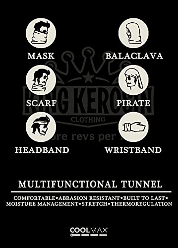 King Kerosin Túnel multifunción para hombre | Coolmax | Print Road Runners, Negro , Talla única